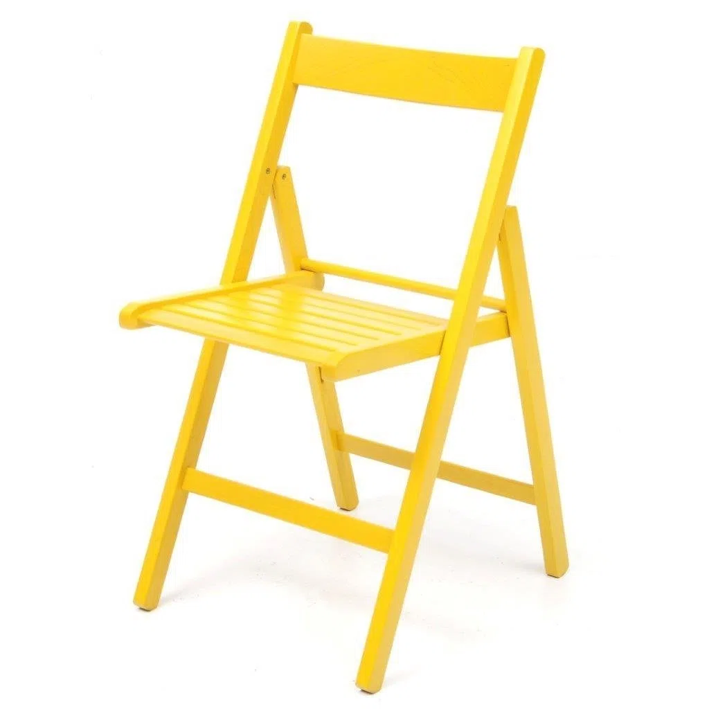 SEDIA RICHIUDIBILE IN LEGNO COLORATA (gialla)