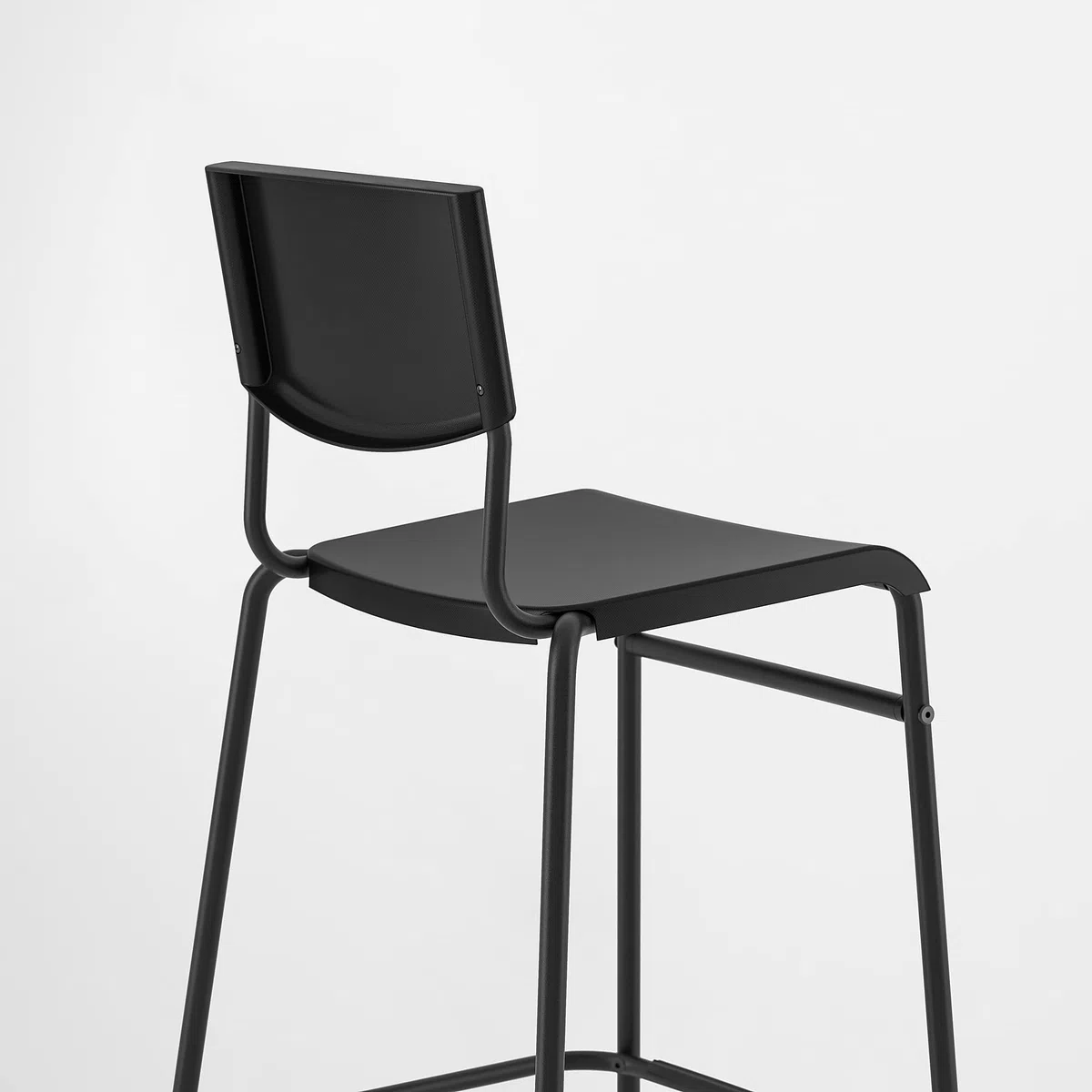 IKEA STIG Sgabello da bar con schienale, 63 cm, nero/nero