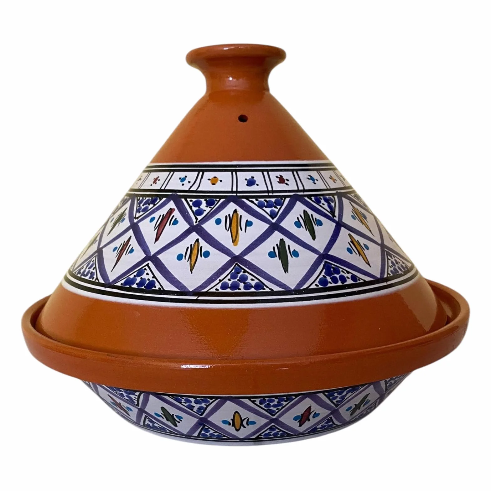 La Maison Unique: Tajine Terracotta Marocchina Tunisina Diametro 32cm Pentola a Pressione Con Coperchio Piatto Etnico Marocchino Cucina Salutare - Qualità Premium - Blu