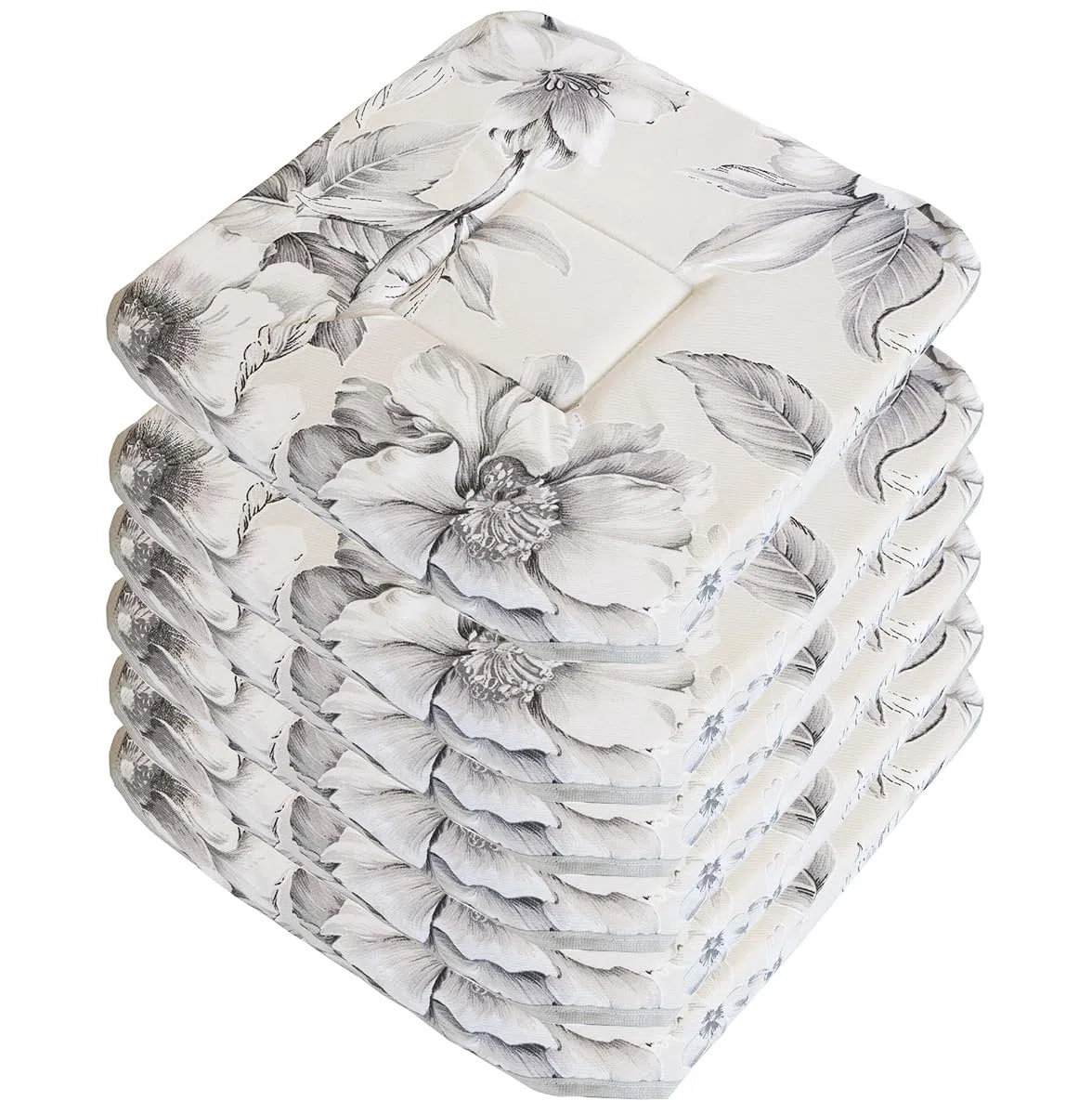 emmevi Set 6 Cuscini Sedia Cotone Con Alette Lavabili Morbidi Universali Coprisedia Shabby Chic