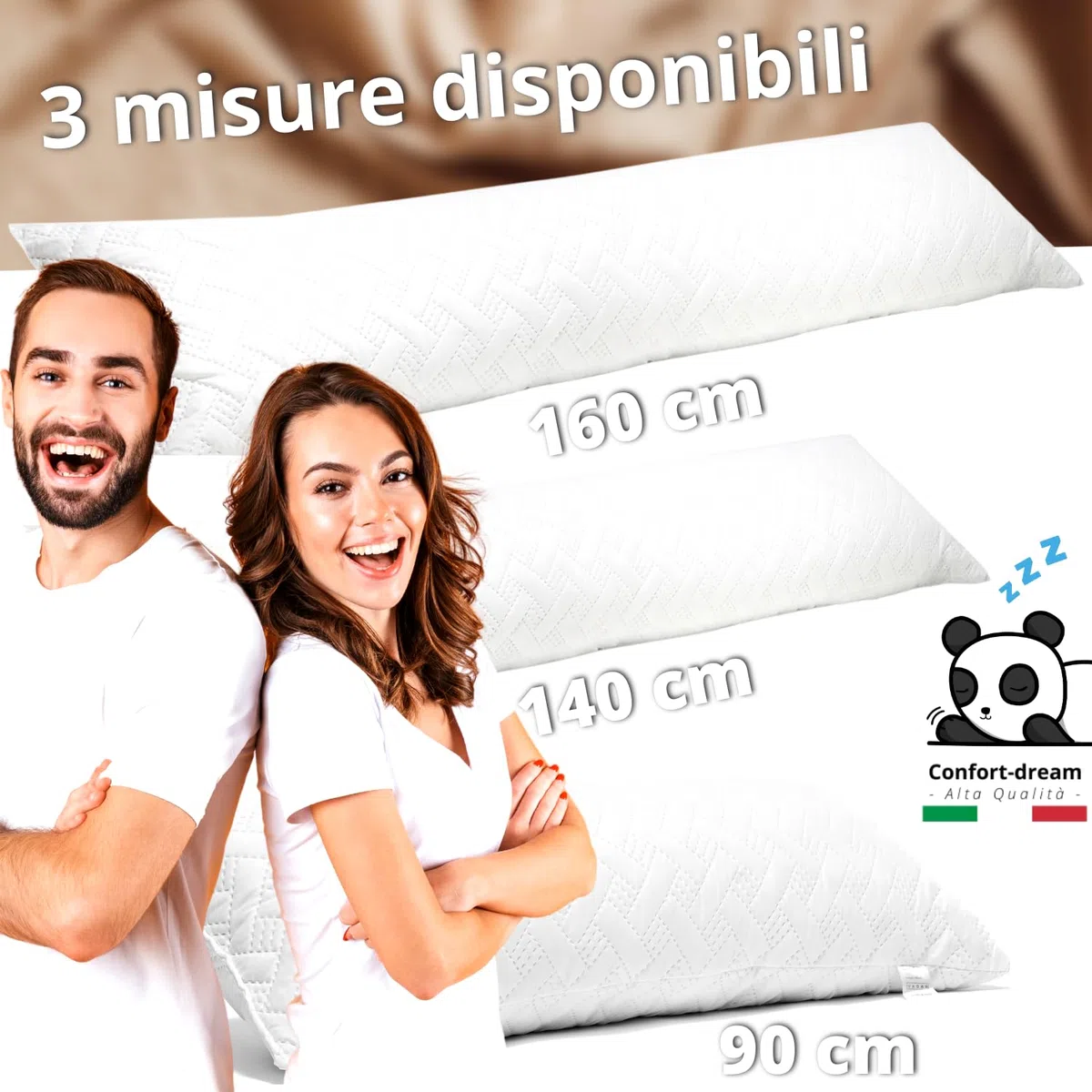 Cuscino per Lettino da 90 cm Cuscino Cilindrico Fisioterapia 90cm Tubolare Lungo Cilindro Tubo Cervicale Traversini Lungo Pillow Memory Foam Lombare per Lettino Dormire ✮Garanzia✮