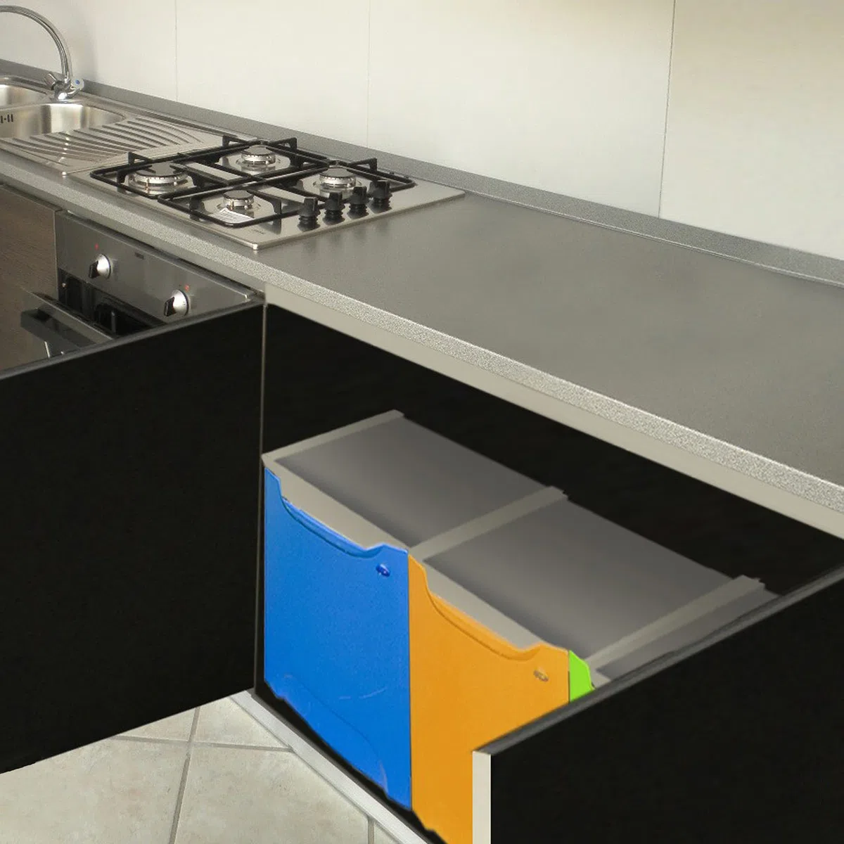 Art plast Cassonetto per raccolta differenziata, modulare, in plastica, rosso