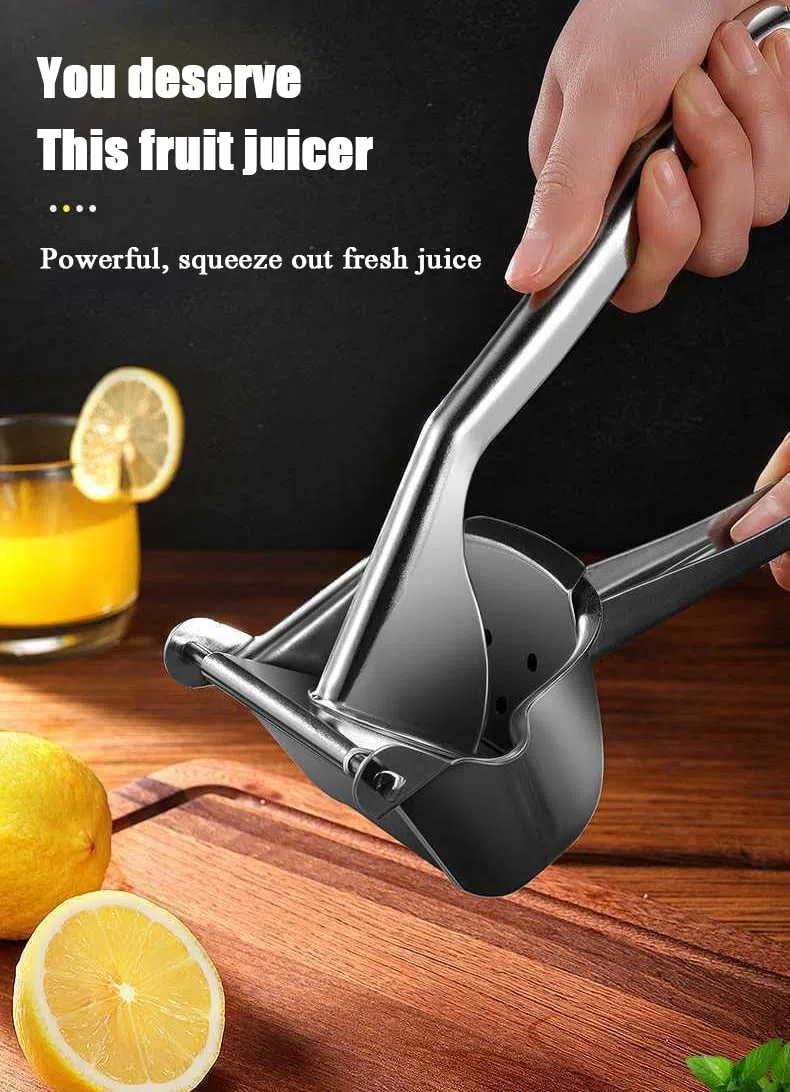 Spremiagrumi manuale, in acciaio inox 304, per mele, pere, agrumi, melograni, limoni, arance e altro, spremi frutta manuale