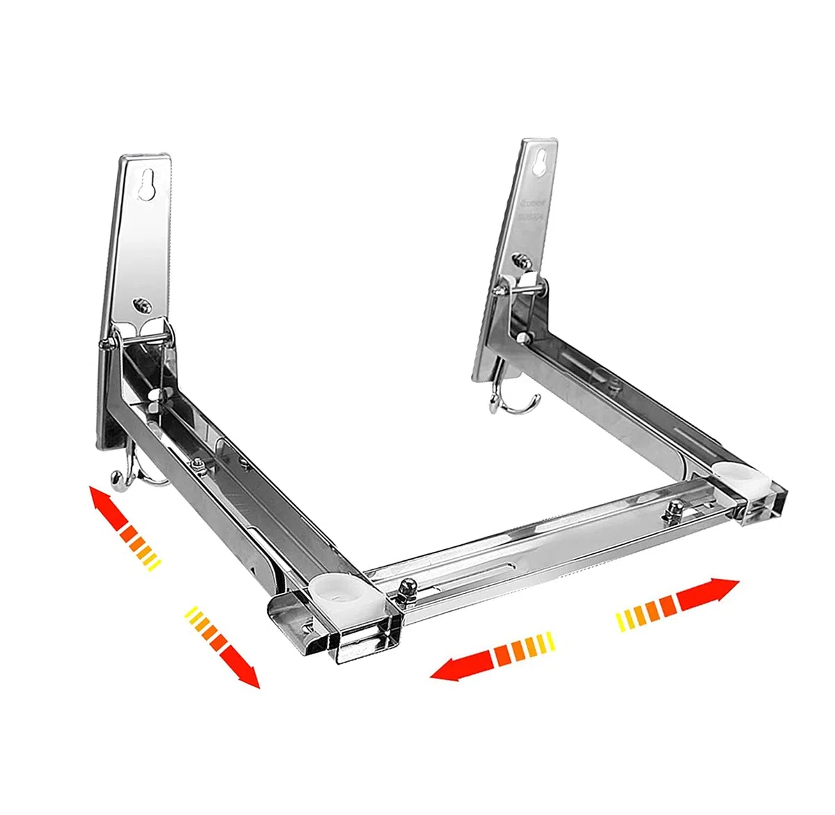 OUKANING Supporto Universale per microonde con Bracci telescopici Supporto per microonde Supporto da Parete in Acciaio Inossidabile per microonde