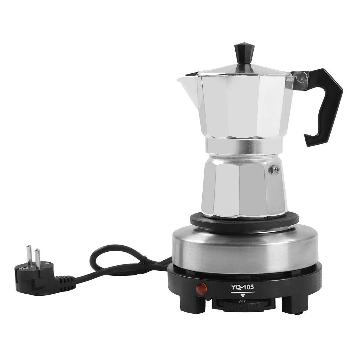 Caffettiera elettrica per caffè espresso 6/3 tazze, a induzione, adatta a tutti i piani cottura (6 tazze)