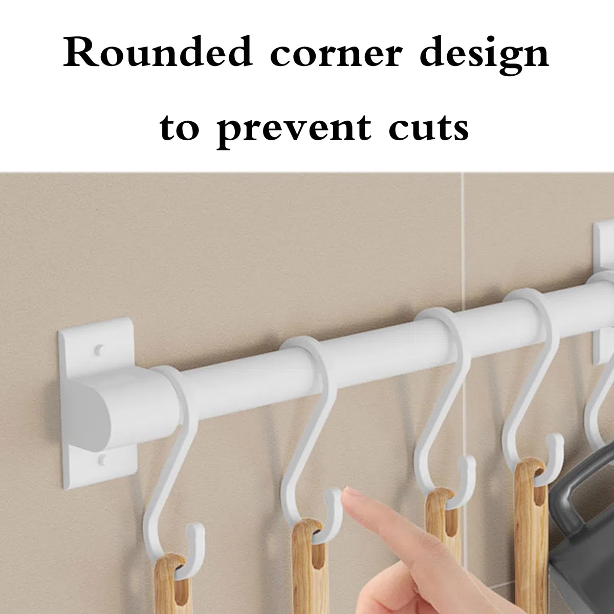 Barra Portautensili Cucina,Barra Portautensili Cucina Adesiva,Barra Appendi Utensili da Cucina,Gancio da Parete Mobile,Salvaspazio,Multiuso,per Gadget Bagno da Cucina,Padelle