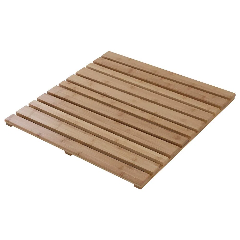 Pedana Doccia Antiscivolo in bambù - Quadrata 50 x 50 cm - Colore Miele