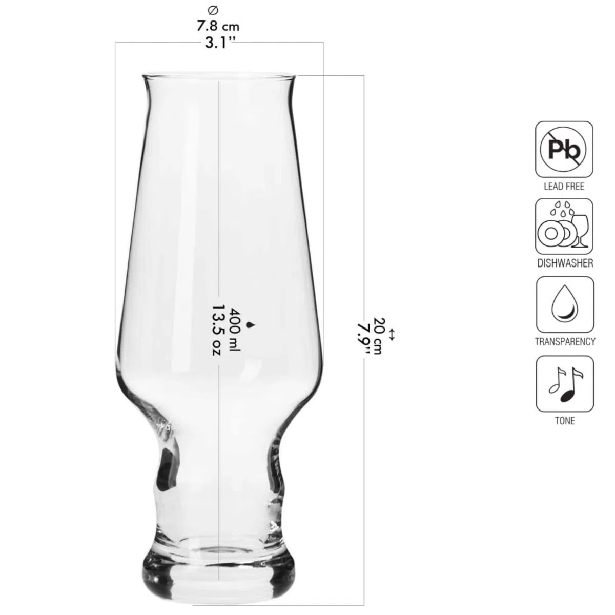 Krosno Bicchieri Birra Artigianale Vetro | Set di 6 | 400 ML | Collezione Splendor | Perfetto per casa, ristoranti e Feste | Adatto alla Lavastoviglie