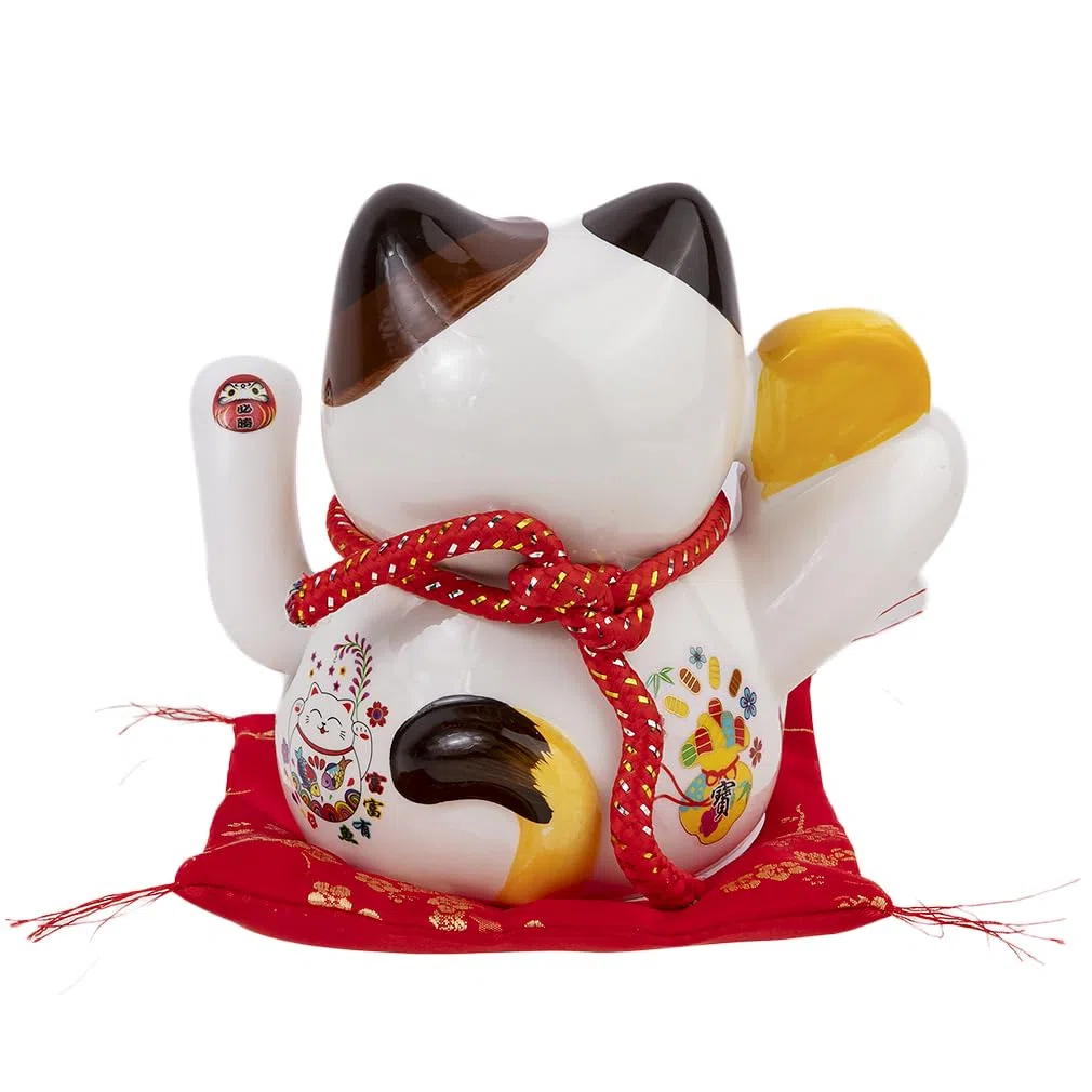 lachineuse Gatto Maneki Neko Giapponese - Fortuna E Felicità - Altezza 16 cm - Braccio Mobile
