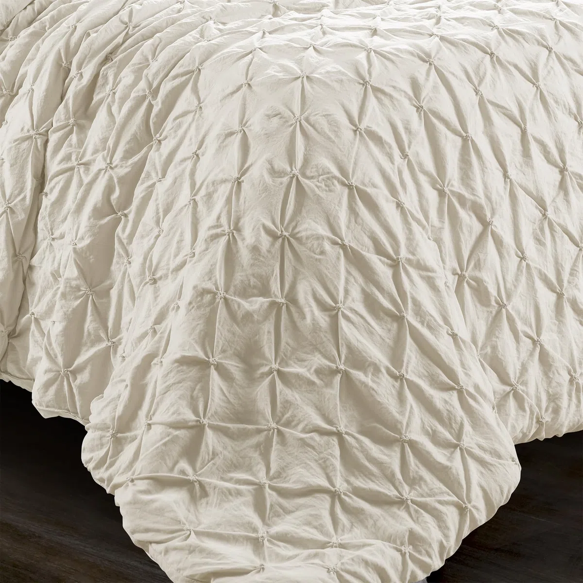 Lush Decor Lush Décor Ravello Pintuck 5 Piece Comforter Set, Full/Queen, Avorio, Ivory, King