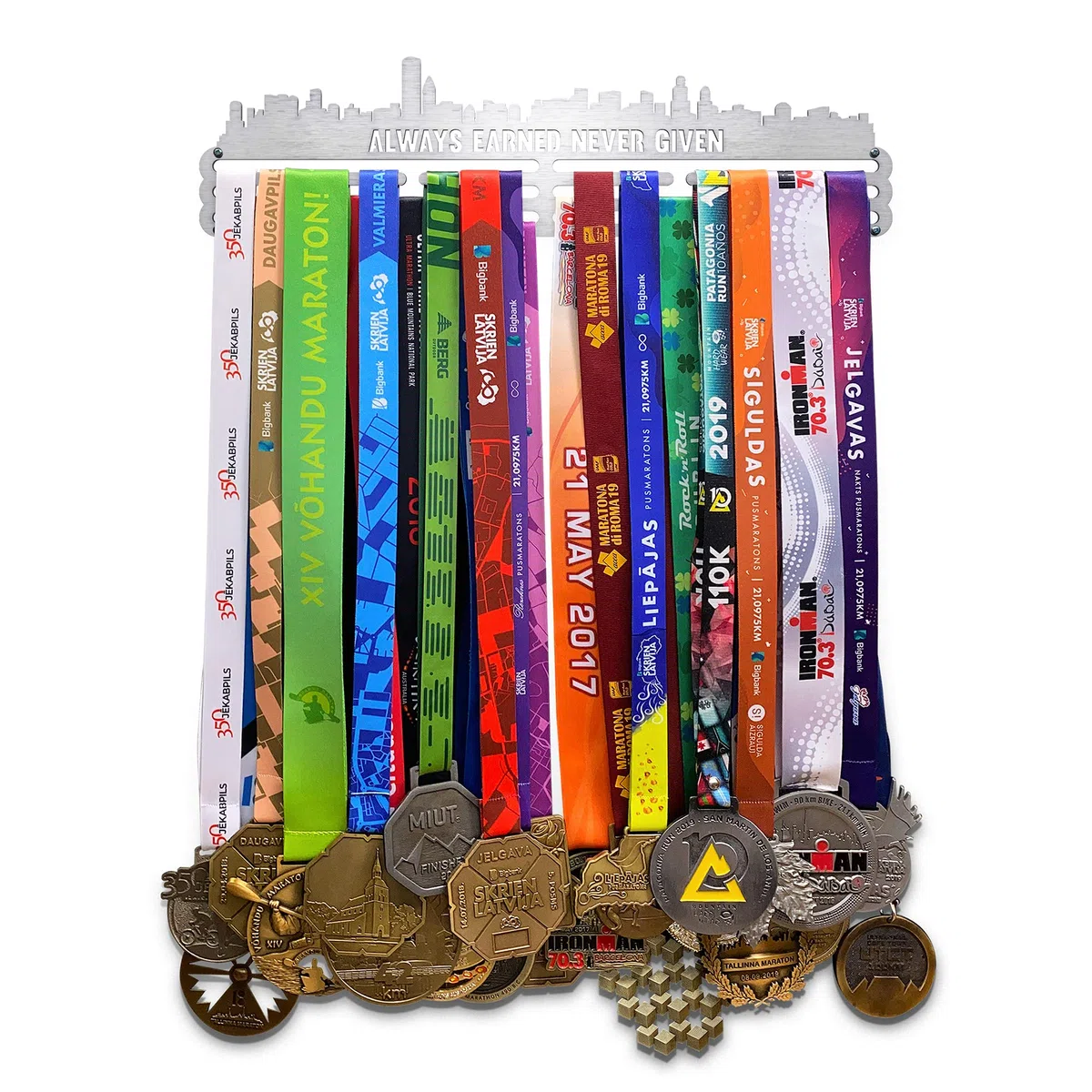 City Sport Porta Medaglie Acciaio Inossidabile | 48 medaglie | Medal Hanger Display | Steel Medal Holder
