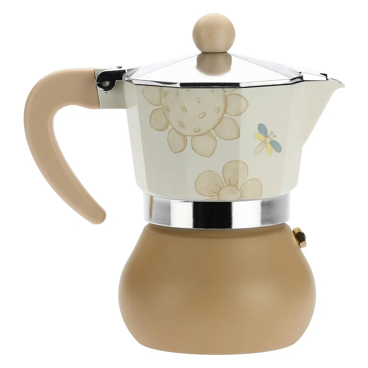 THUN - Caffettiera Moderna Decorata con Farfalle - Accessori Cucina - Linea Elegance - Alluminio - 8 x 8 x 13 cm