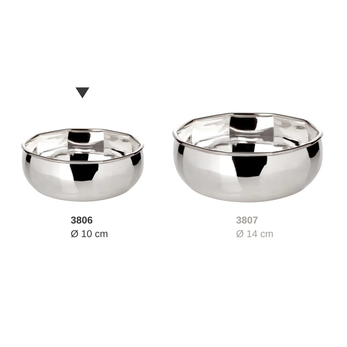 Edzard ciotolina Ten (diametro 10 cm, altezza 4 cm) decagonale, argentatura a strato spesso, materiale di base ottone - ciotola decorativa, per snack, da portata