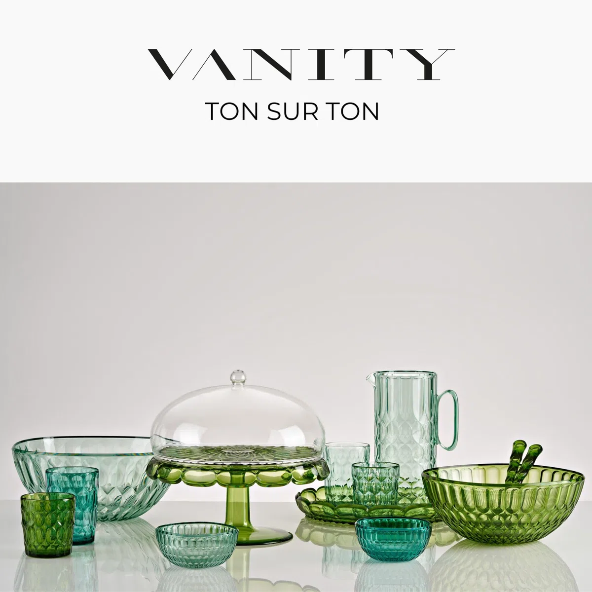 Guzzini - Vanity, contenitore Verde Matcha 30 cm in Bio-based SAN e Bio-based SMMA - ARIA
