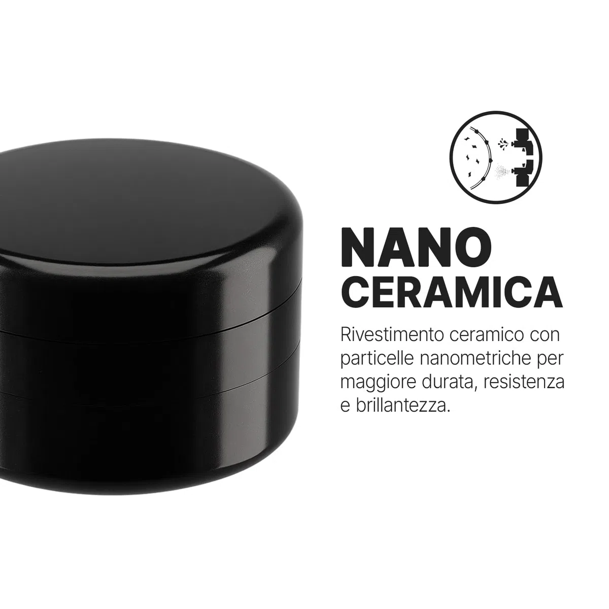 Grinder Premium CERAMIC NANO PRO 2.0 | Rivestimento Nano Ceramico Antiaderente | Sistema Quick-Connect senza filettatura con magnete N52 | Ø 62 mm Camera Profonda | Grinder per Erbe e Spezie