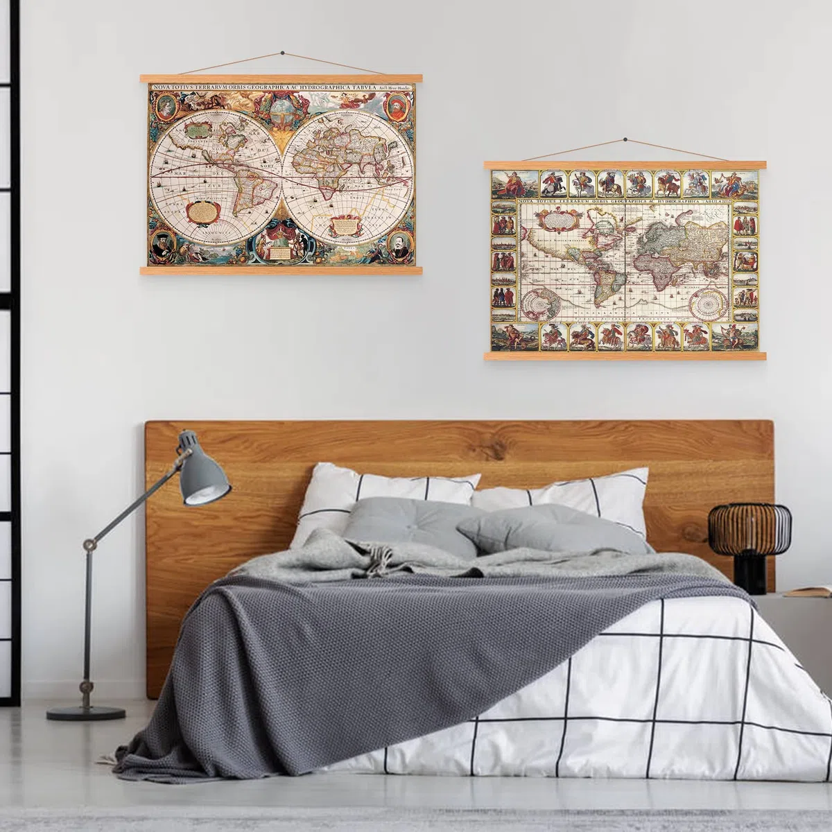 Benjia - Guida magnetica per poster, stampe, immagini, in legno, adatta per poster di formato A0 (larghezza 84 cm, colore: legno di teak)