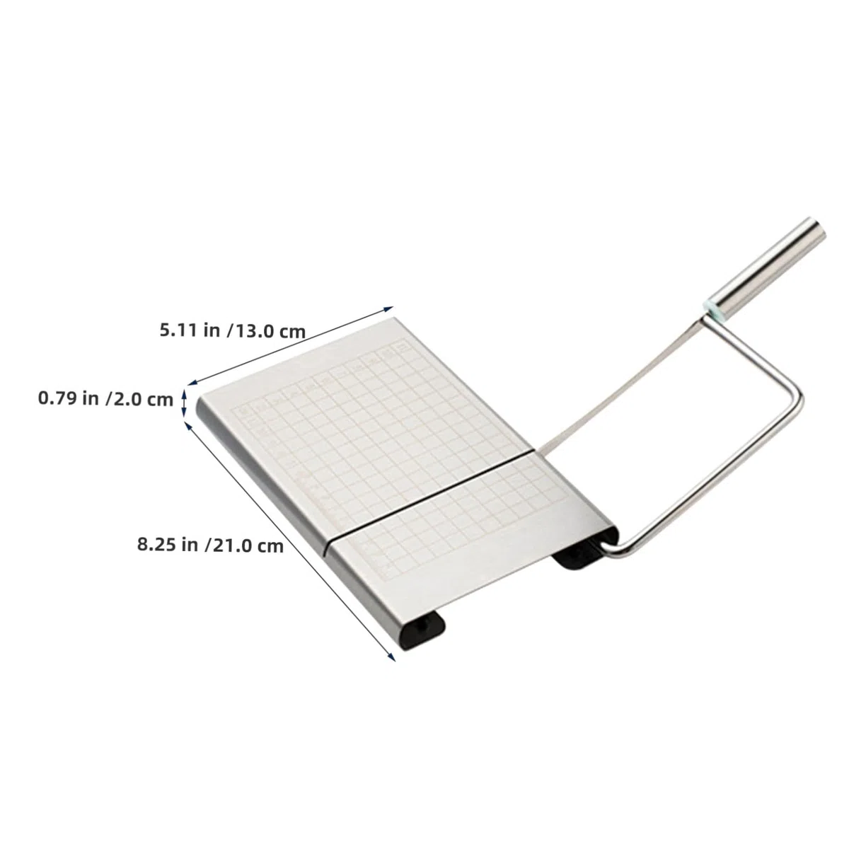 Affetta Formaggio con Scala Chiara Uso Stabile in Acciaio Inossidabile Pad in Silicone, Utensile Versatile per Affettare Verdure e Salsicce in Cucina
