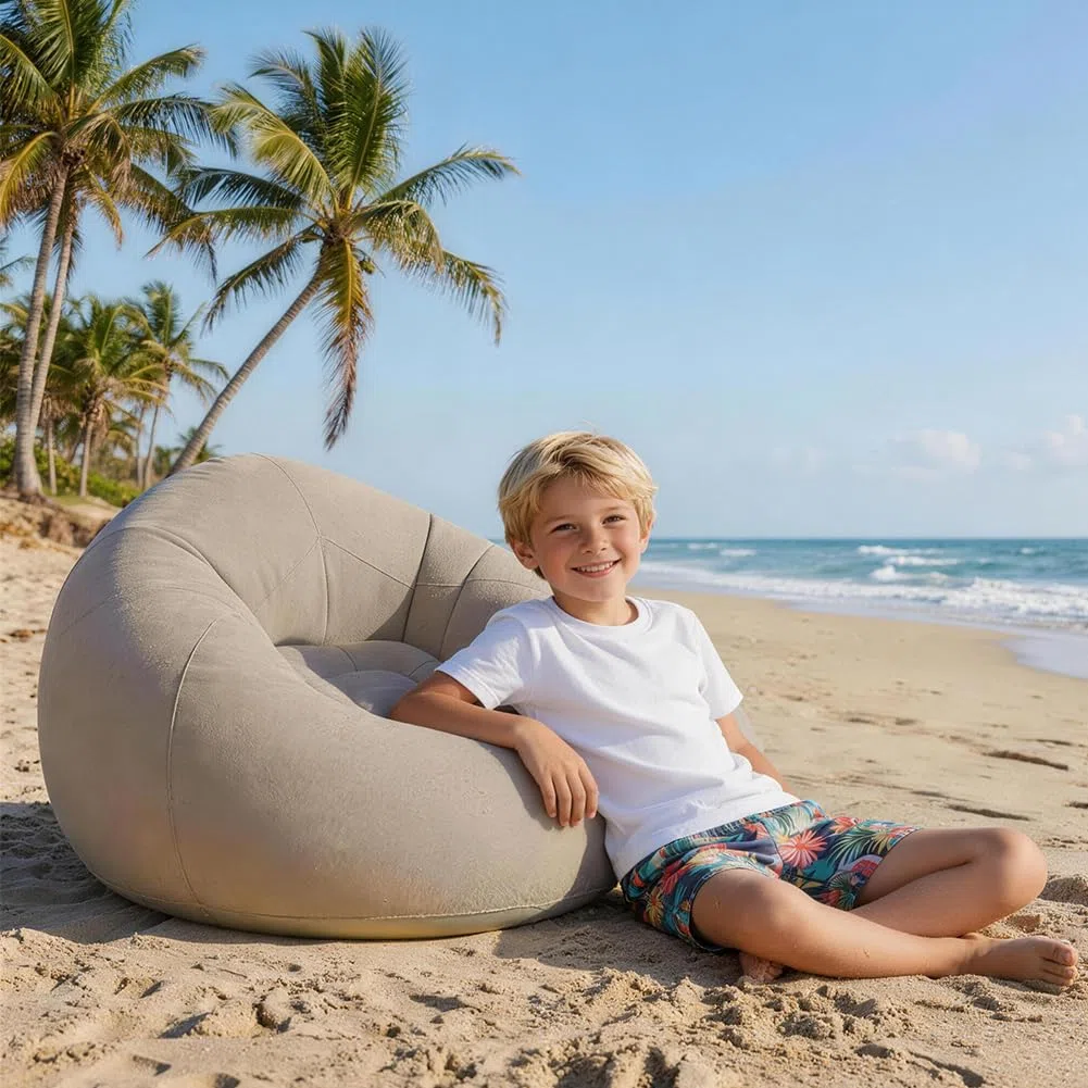 Pouf gonfiabile, sedia gonfiabile, divano, pouf gonfiabile, poltrona gonfiabile per soggiorno, camera da letto, giardino, campeggio (caffè)