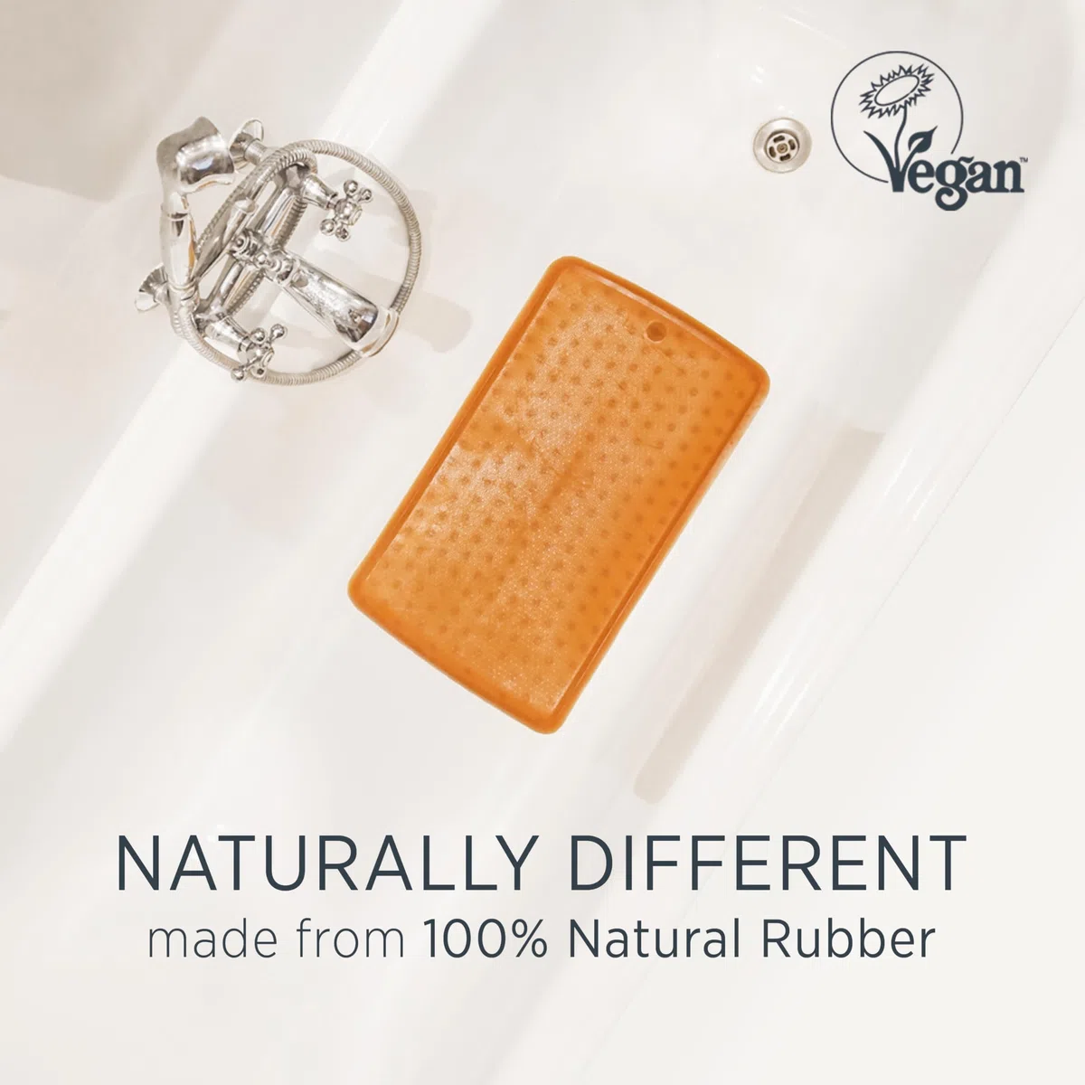 HEVEA Tappetino da bagno per neonati e bambini, 100% gomma naturale, antiscivolo, tappetino per vasca da bagno per bambini, riciclato, design danese, sicuro e sostenibile essenziale per il bagno