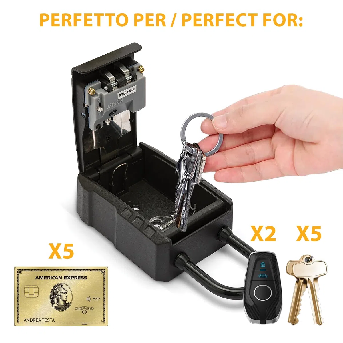 IRONGUARD IG014 - Cassetta di sicurezza per chiavi - Con lucchetto - Contenitore grande - Resistente alle intemperie - Combinazione a 4 cifre - Ideale per chiavi ingresso casa, garage e B&B