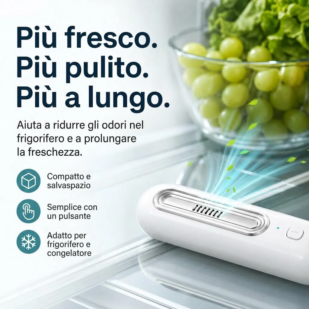 Ozoori Deodorante per Frigorifero, Rimuovi Odore Originale per Frigorifero e Fruttiera, Efficace contro Moscerini della Frutta e Odori Sgradevoli (Rosso rosa)