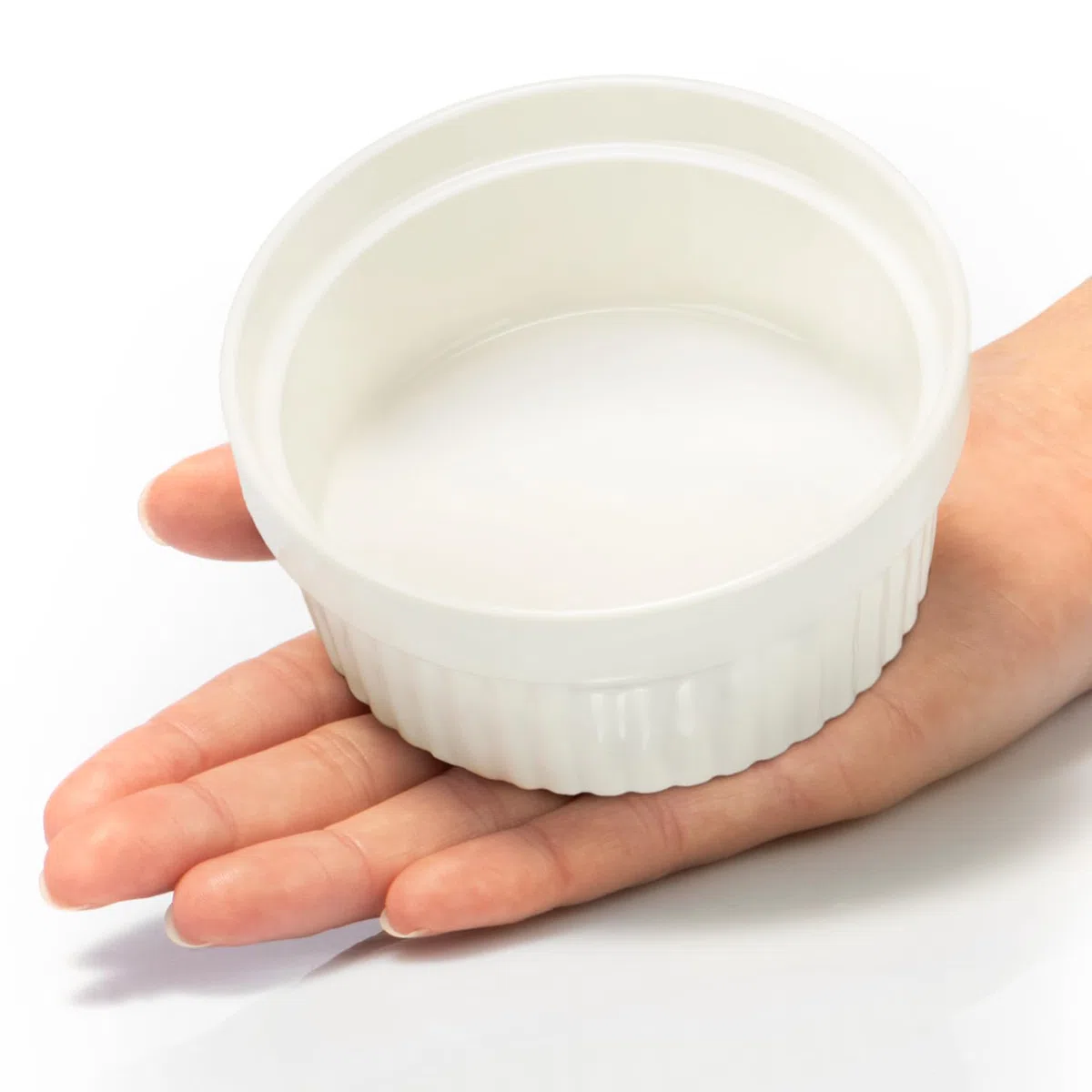 com-four® 12x Stampi per Soufflé - Ciotole in Ceramica per Creme Brulè - Stampi a Prova di Forno per Dolci e Pasticceria, Ragù - 200 ml - Bianco