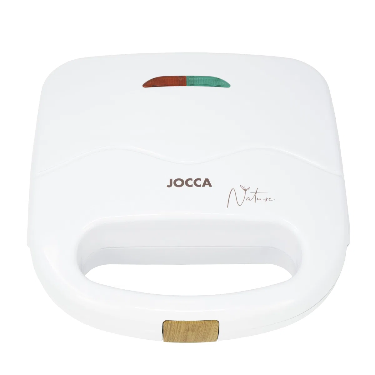 JOCCA - Tostapane a 2 fette, tostapane linea Nature/Piastre Grill Antiaderenti/Indicatori luminosi/Panini e altri pasti/Finitura moderna Effetto Legno (Bianco)