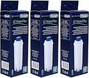 De Longhi Coffee Machine RIVELIA Water Filter, Filtro Addolcitore Acqua, Ricambio Filtro Macchina Caffè, per Macchine da Caffè Automatiche RIVALIA SERIE EXAM, Pacchetto da 3 Filtri per l'Acqua