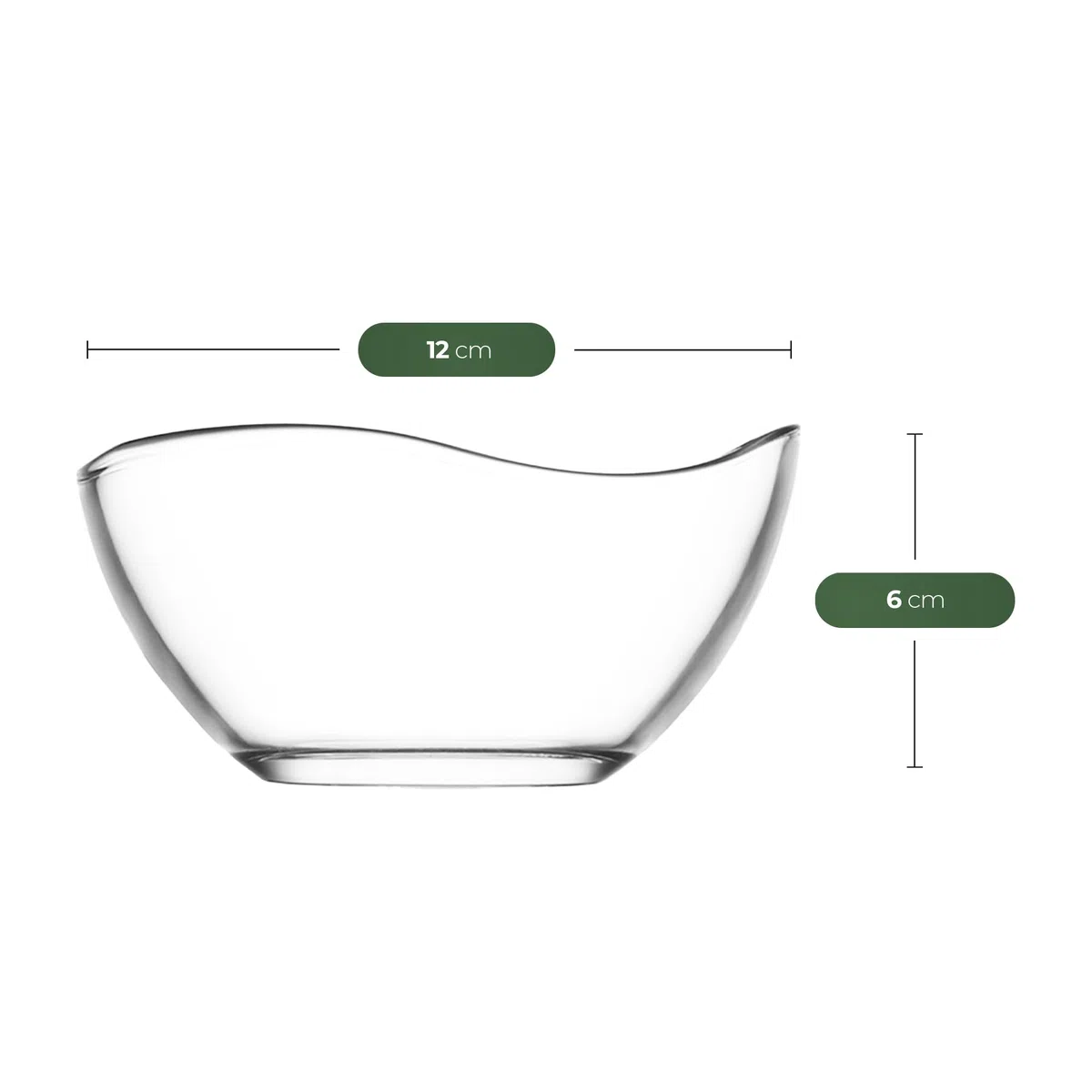 NORDIC SCHILLER Ciotole in Vetro Set 12 310ml Ciotola per Dessert in Vetro SENZA PIOMBO Coppette Gelato, Salse Sundae Caramelle, Ciotole Per Frutta, Insalatiere, Tazza da Dessert