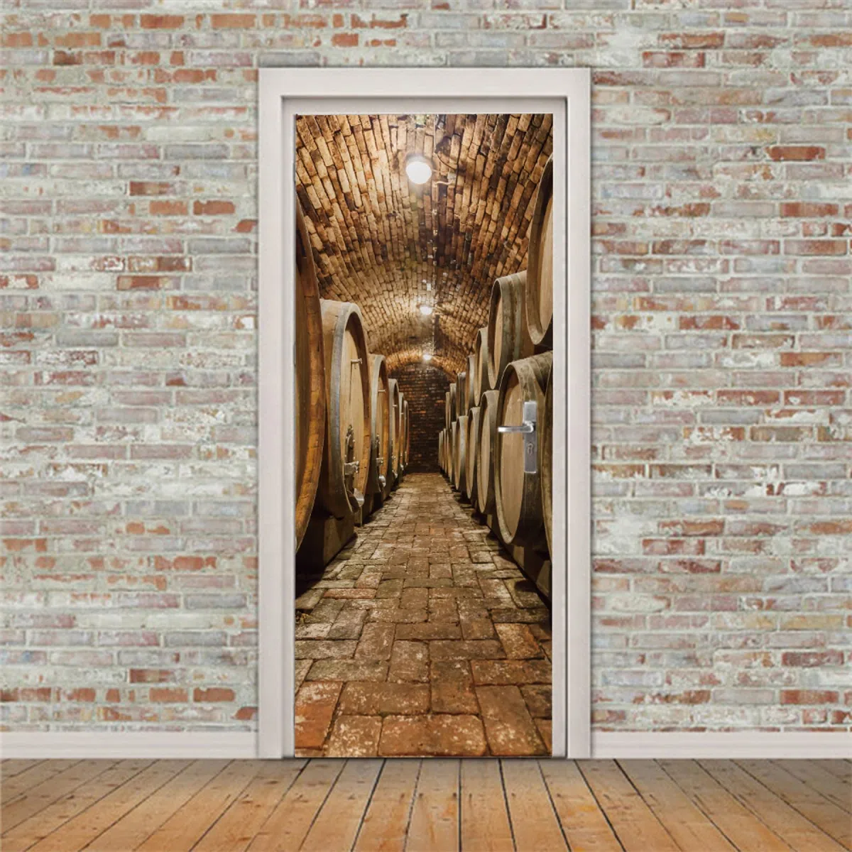 Adesivi Per Porte Interne 3d Moderno Cantina Murale Autoadesivo Decorazione Della Casa Adesivo Da Parete Adesivo Artistico Camera Da Letto Vetro Poster Rimovibile,95x215cm