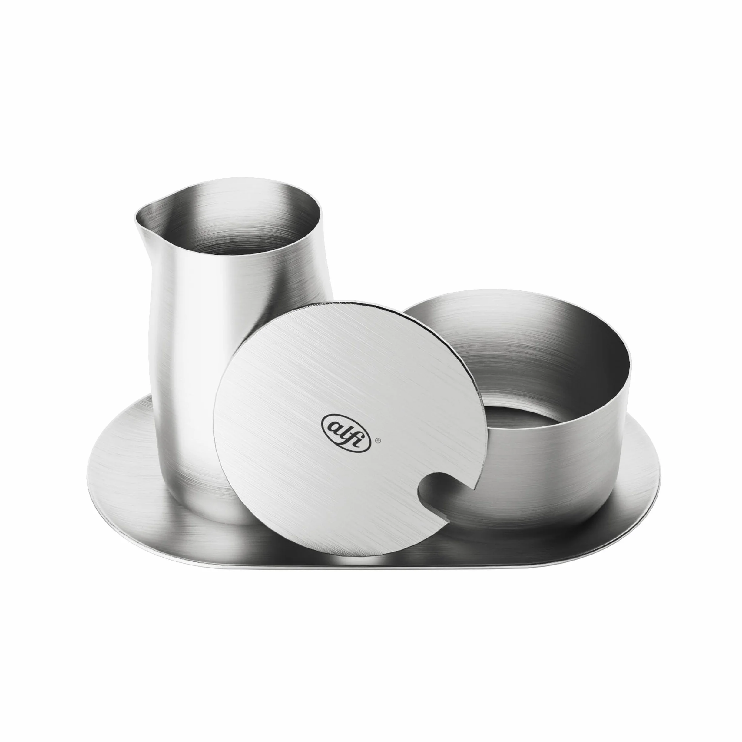alfi Set MILK AND SUGAR, opaco, in acciaio inox di alta qualità, per latte e zucchero, design elegante, lavabile in lavastoviglie, durevole
