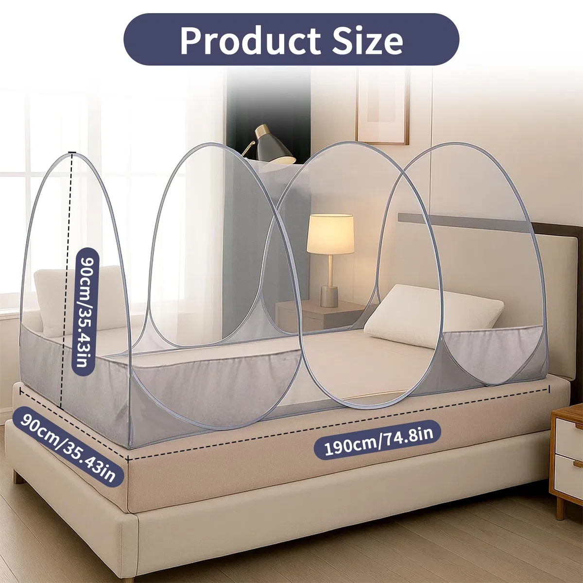 Zanzariera a baldacchino pieghevole, zanzariera per letto singolo per la famiglia con cerniera, tenda da campeggio portatile, zanzariera facile da installare per casa, campeggio, viaggio