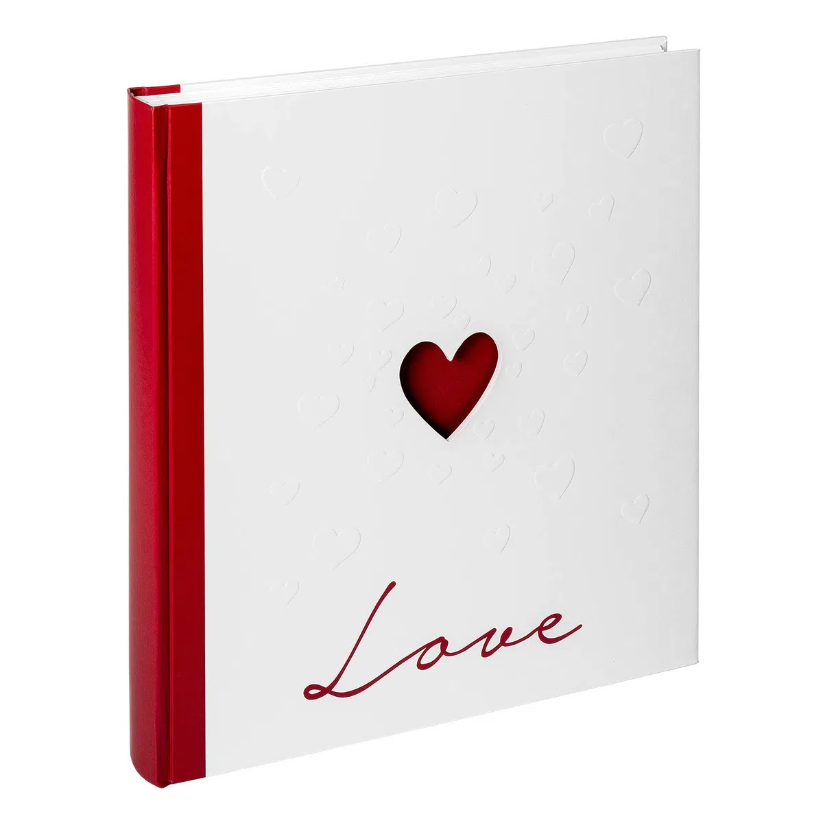 walther design Album Fotografico Bianco 28 x 30,5 cm con Copertina Ritagliata e goffratura, Album di Nozze Love UH-159