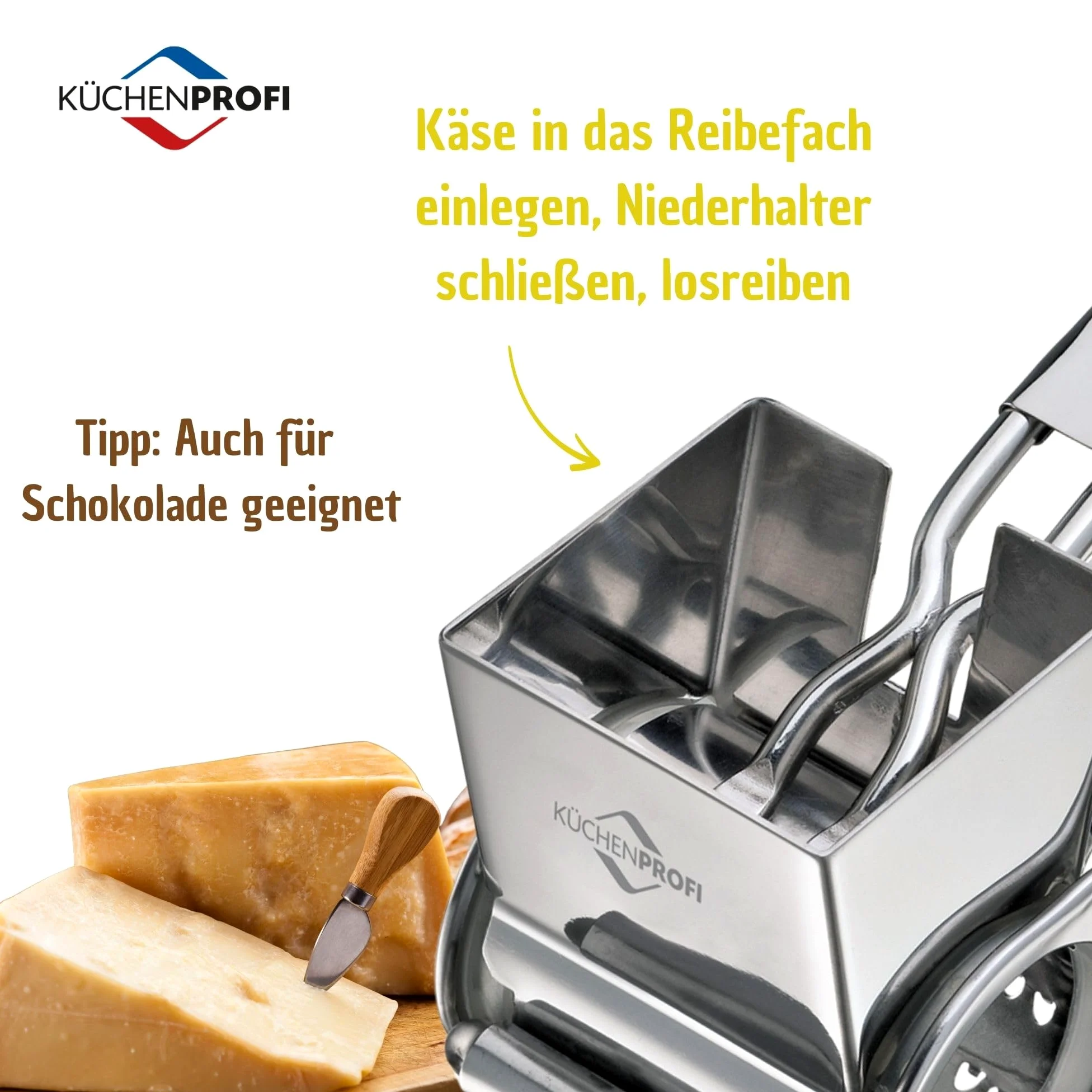 Küchenprofi Grattugia per formaggio in acciaio INOX 20 cm