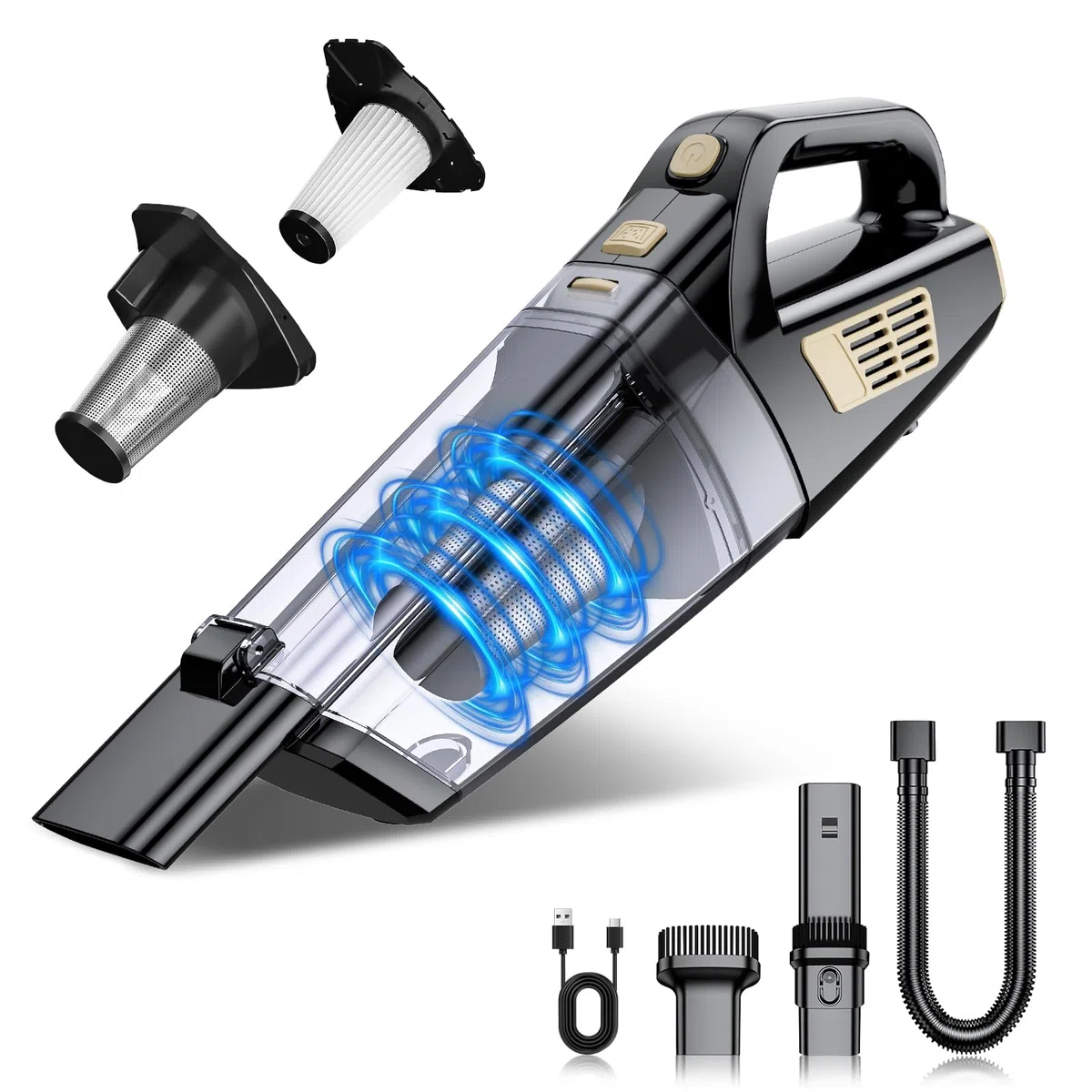 Aspirabriciole Senza Fili Potente 12000pa Aspirapolvere Auto, Mini Aspirapolvere Portatile per Auto Ricaricabile Aspira Briciole USB Aspirapolvere a Mano per Casa Auto Ufficio