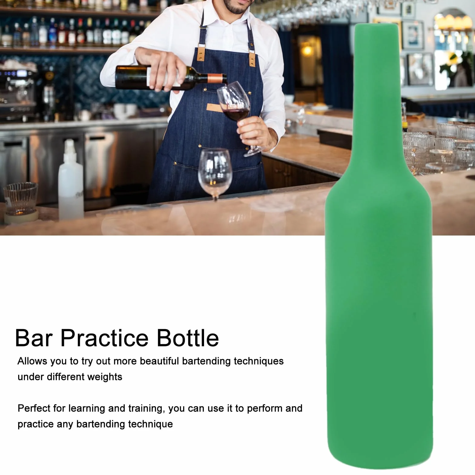 Bottiglia Allenamento Baristi in Silicone Morbido Antishock per Esercizi Barman Adatto a Tutte le Tecniche di Miscelazione Allenamento Peso Variabile Facile da Pulire Portatile
