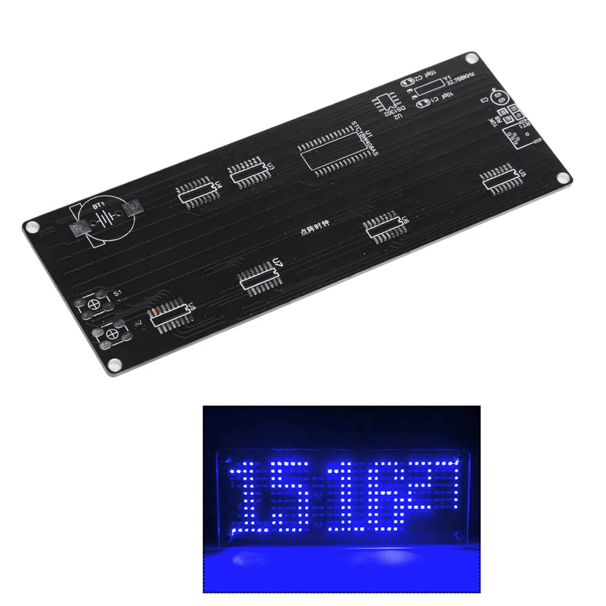Kit Orologio Digitale LED Fai-da-Te, Guscio in Acrilico Elettronico a Reticolo Digitale 5V, Kit Pratica di Saldatura Sveglia Fai-da-Te, per Studenti e Fai-da-Te