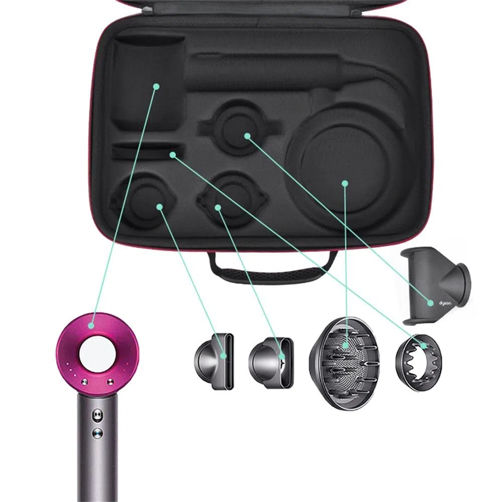 Borsa da viaggio, asciugacapelli, scatola di stoccaggio, organizer, tessuto Oxford, borsa rigida per Dyson HD08, antiurto, impermeabile