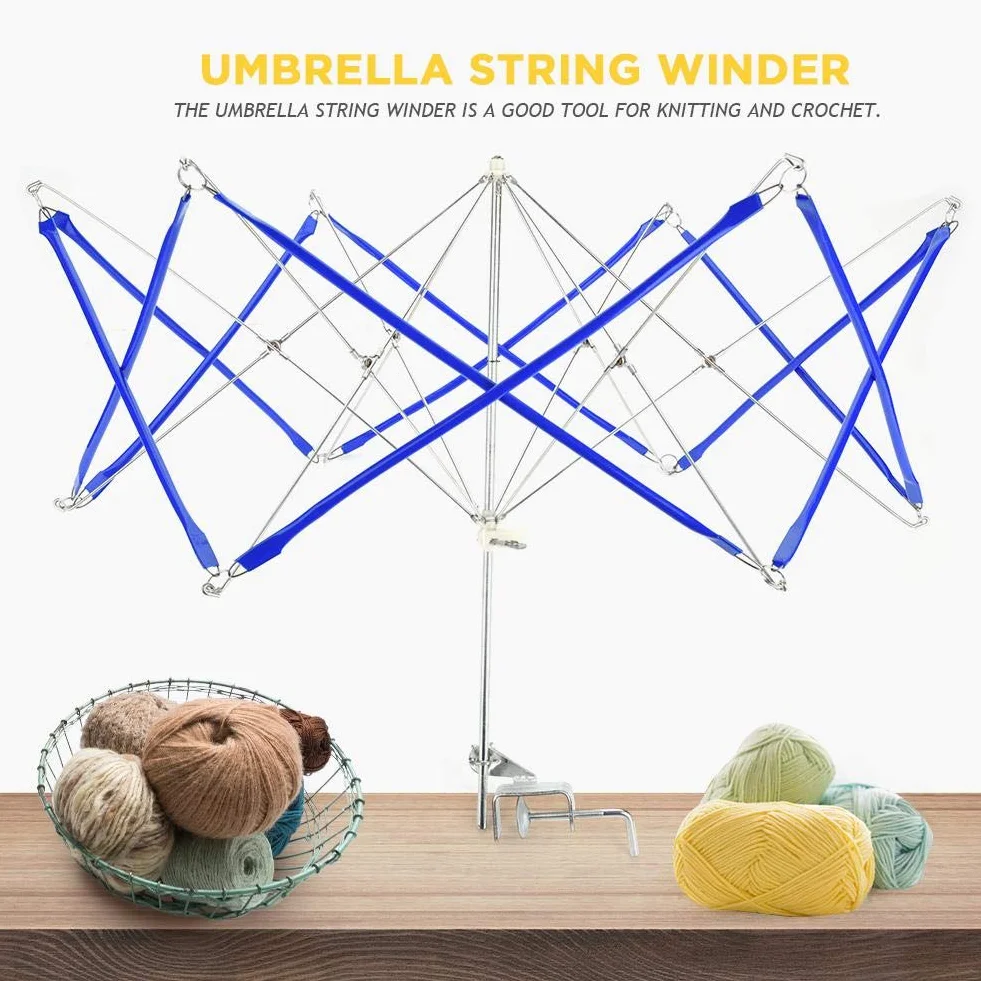 HEEPDD Avvolgitore per Palline di Filato, Yarn Ball Winder Holder Knitting Arcolaio Maglieria da Tavolo Ombrello Avvolgitore Filato