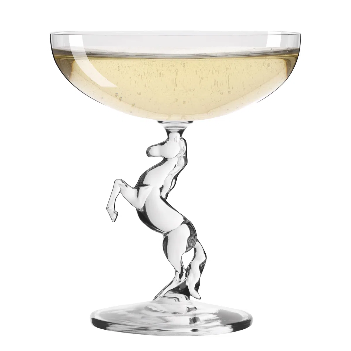 RITZENHOFF Reitkristall 9011001 - Calice da spumante da 200 ml, design semplice ed elegante, con stelo a forma di cavallo in ascesa, prodotto in Germania
