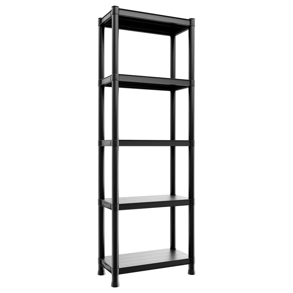 BOUDECH Titan S - Scaffale Modulare 5 Ripiani 60x30xH180 cm per Casa Officina Garage in Resina Nero