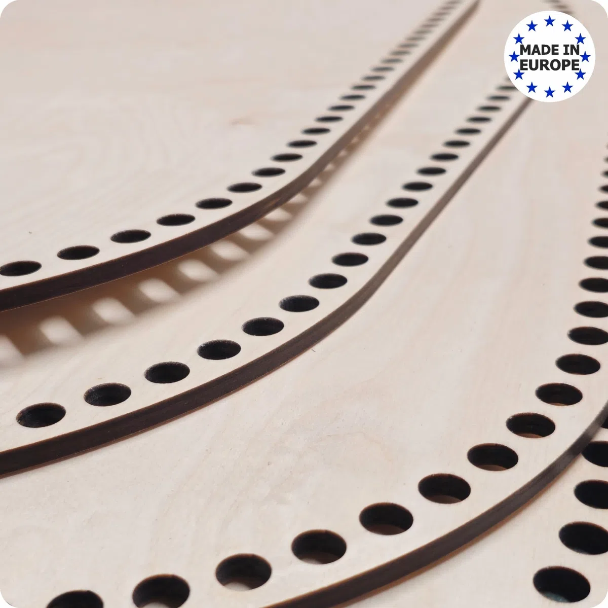 Fondo Ovale in Legno con Fori da 11 mm per Uncinetto, Base per Cesta di Mosè, Fondo in Legno per Culla, Fondo per Cestini Fai da Te, Varie Misure (80x40cm)