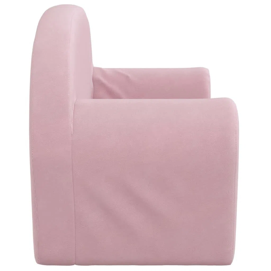 vidaXL Divano per Bambini a 2 Posti Rosa in Morbido Peluche