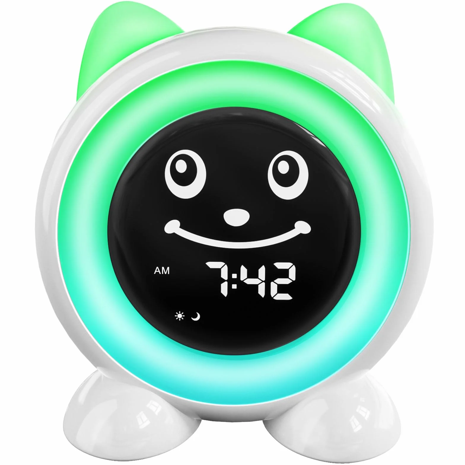 Time to Wake Sveglia per bambini, I.CODE Orologio da allenamento del sonno per i bambini con luce notturna e timer Nap, regalo per bambini da 2 a 10 anni (verde foresta)