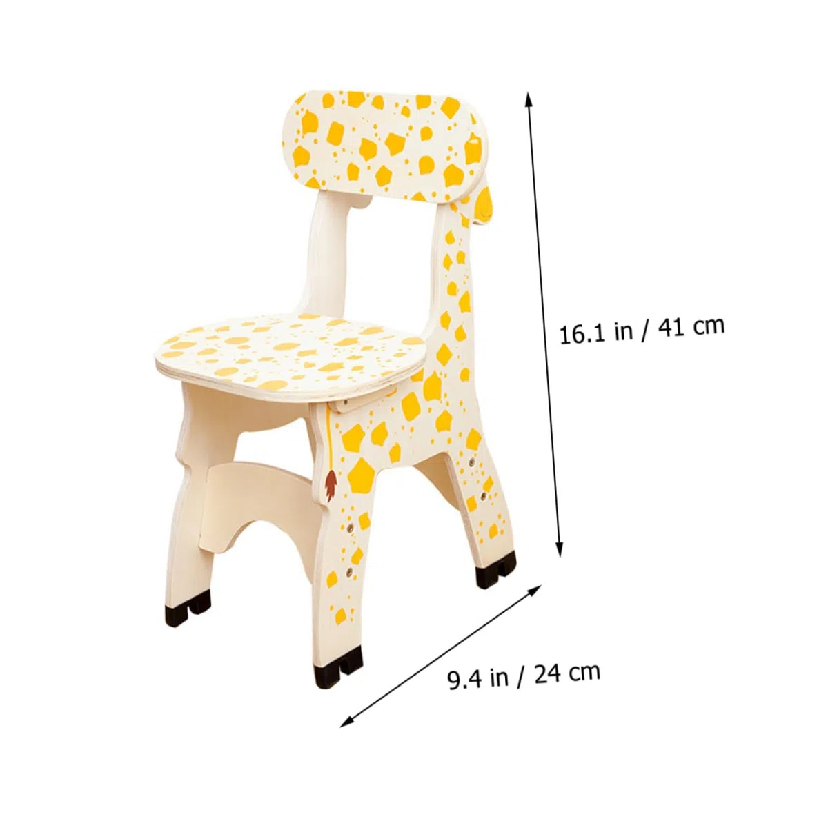 VALICLUD Sedia con schienale in legno a forma di giraffa per sgabello carino e giocoso, design liscio con caratteristiche di sicurezza, mobili per bambini per giocare a casa