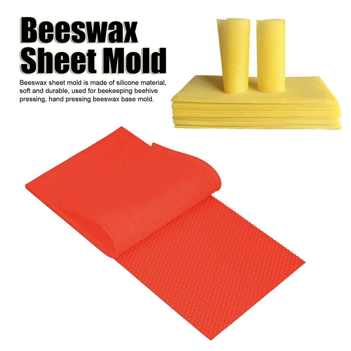 Acouto placas de panal de Cera de abejas, placas Base de Cera de Colmena de silicona de 5,4 mm para fabricación de velas de Cera de abejas