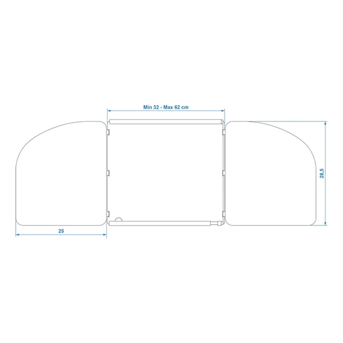 Protezione dal vento, fornello a gas e griglie L 32/62 x P 28,5 x H 25 cm, paraspruzzi con custodia