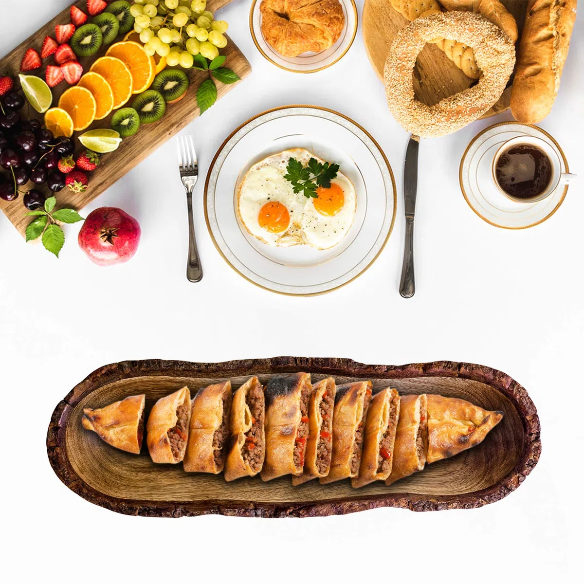 Vassoio in Legno Naturale, Ciotola per Insalata, Verdure e Frutta, Vassoio Grande e Profondo per la Famiglia, le Feste. (Bark Edge Tray (New))