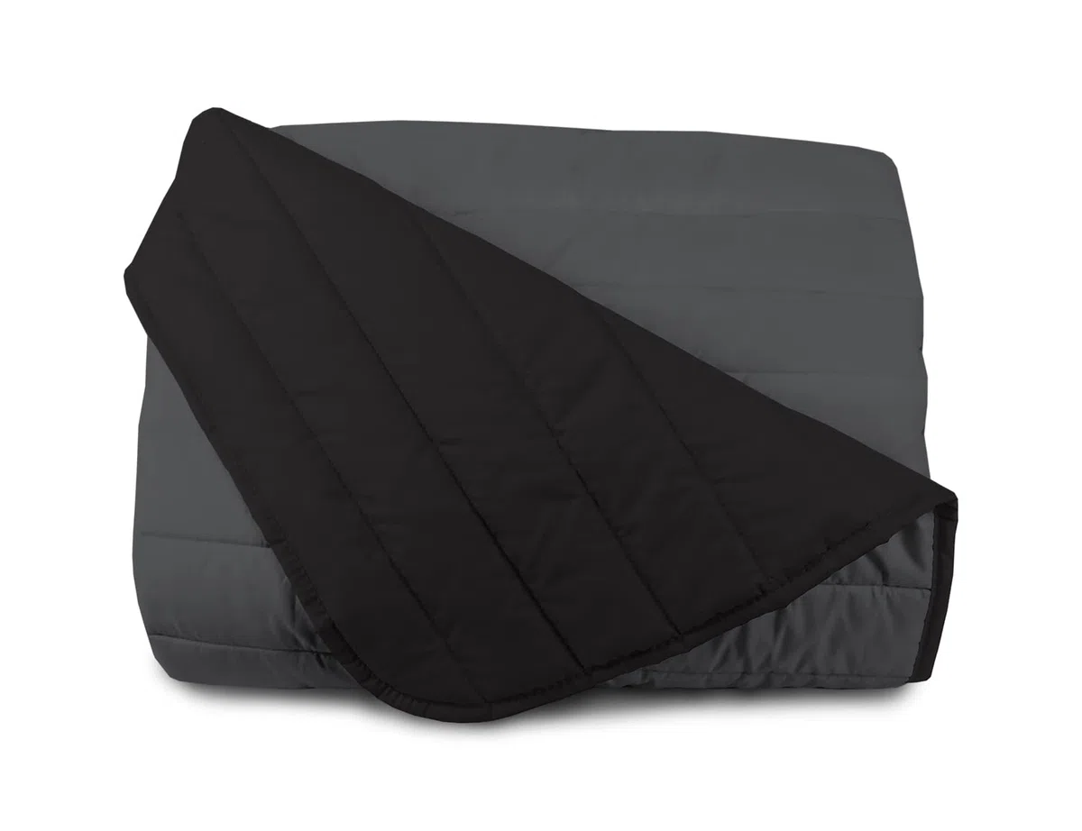 Banzaii Copriletto Una Piazza e Mezza 220x260 cm Primaverile, Trapuntino Matrimoniale Trapuntato Leggero, Trapunta Estiva Bicolore Reversibile Made in Italy - Grigio Scuro/Nero