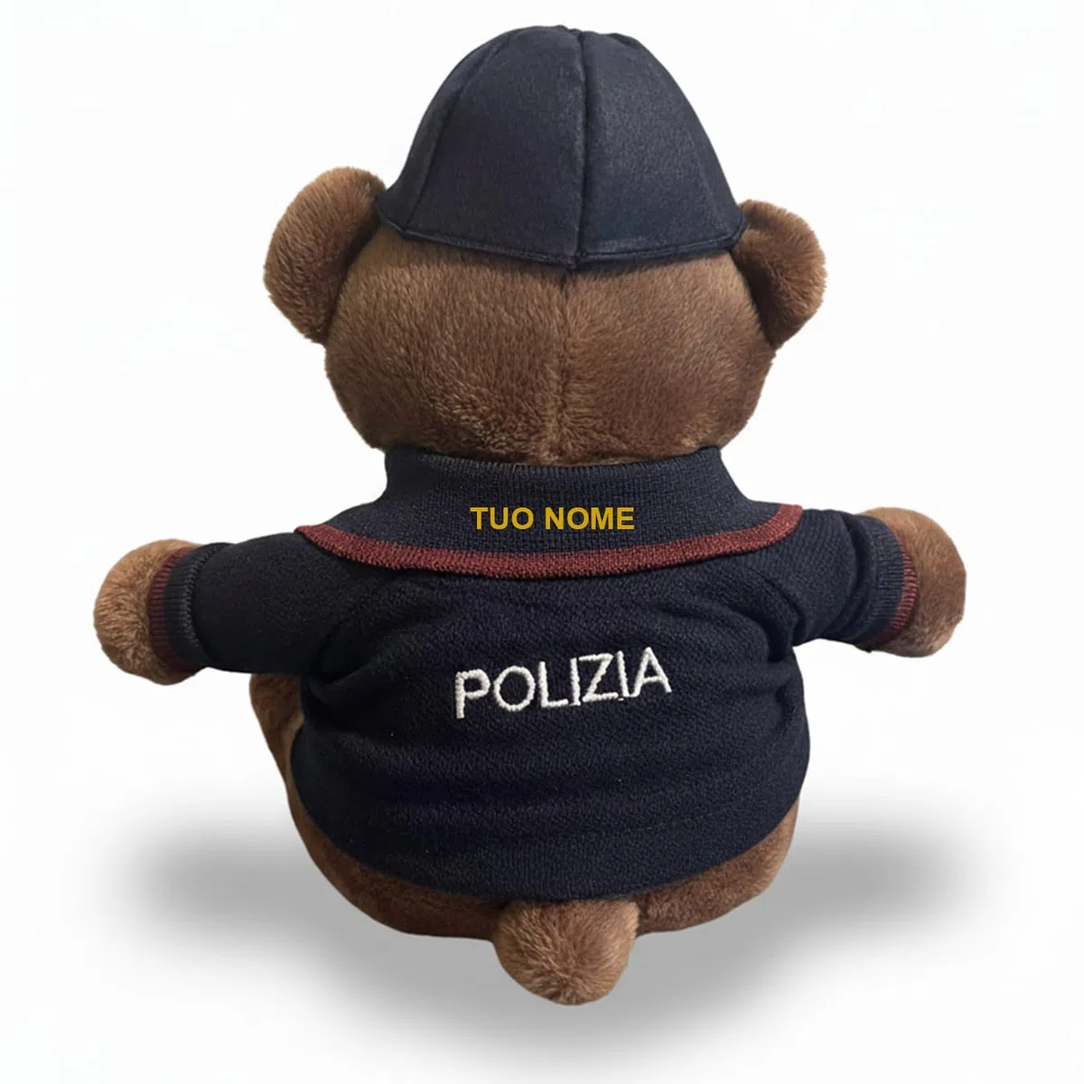 Orsetto Poliziotto Personalizzabile – Peluche Decorativo Forze dell’Ordine con Divisa Polizia, Nome Ricamato su Richiesta – Articolo da Collezione Non Giocattolo